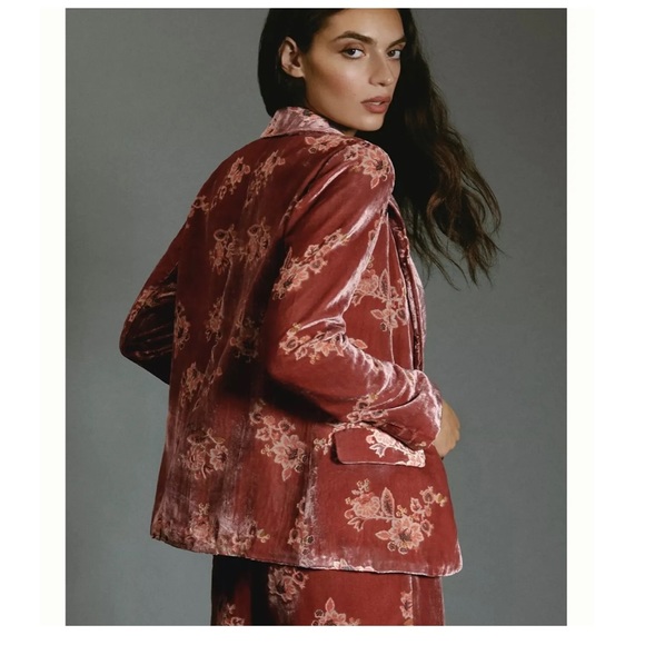 Hutch Jackets & Blazers - NWOT Hutch Anthropologie floral burnout velvet blazer